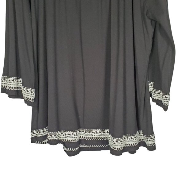 INC International Concepts Tunic Style top black Oversized Embroidery 0X - Picture 4 of 10
